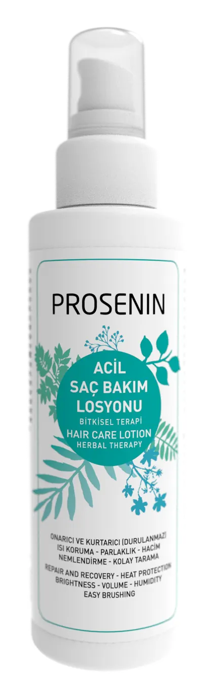 Prosenin Acil Saç Bakım Losyonu, sprey başlıklı beyaz şişe